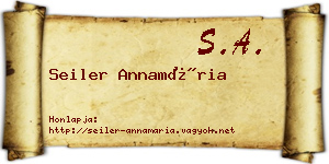 Seiler Annamária névjegykártya